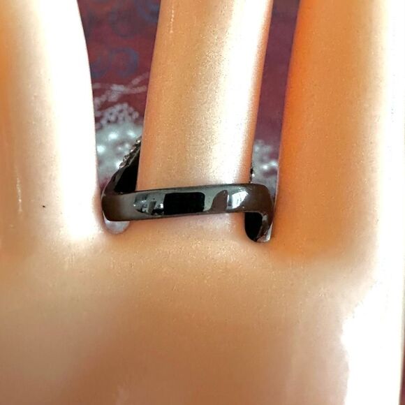 Walid Akkad Blue & White Pave Dome Cocktail Statement Ring - Picture 3 of 11